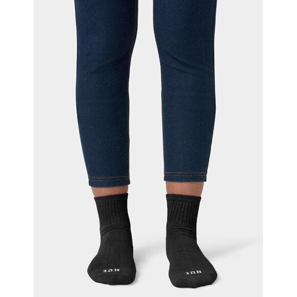 Women's Black - 6 Pair Pack  Winter Soft Warm Thick Cold Mini Crew Ankle Socks - Picture 3 of 7